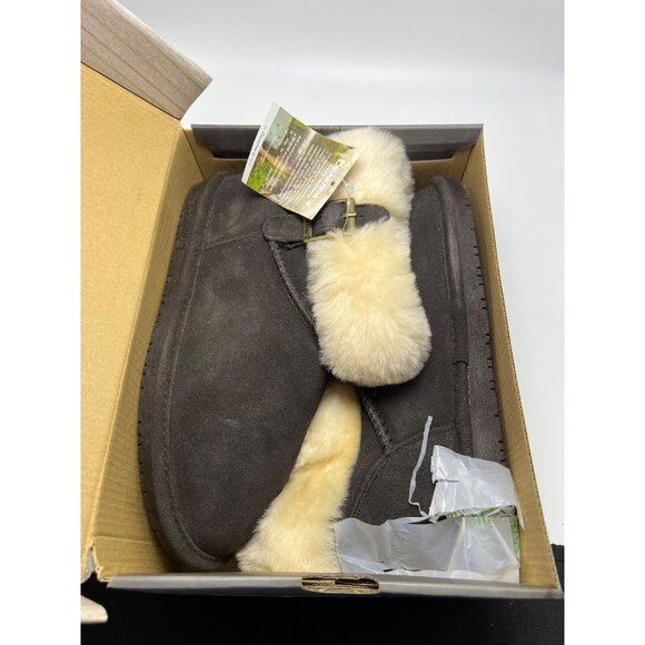 New! Bearpaw Abby Youth Chocolate Boots Size 5 M With Faux Fur Collar & Adjustab - Picture 9 of 9